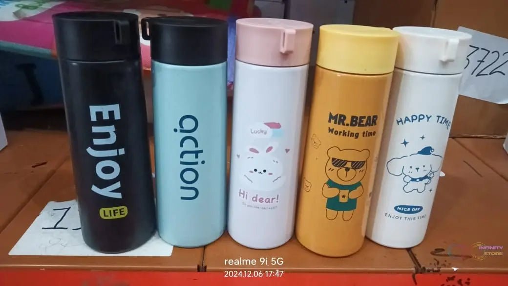 Vacuum Insulated Stainless Steel, Double walled (500 ML Approx / Mix Color & Design) - infinityexculsivestore.com