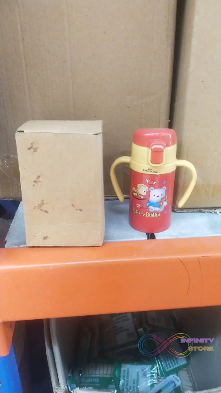 Vacuum Stainless Steel Water Bottle With Carry Handle & Straw (280 ML) - infinityexculsivestore.com
