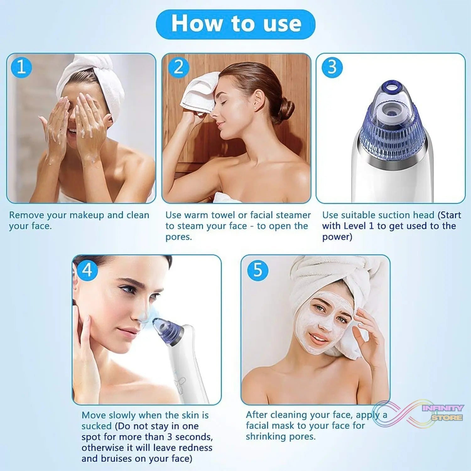 Vacuum Suction Tool with 4 Suction Head for Men and Women (Multi - Color / 1 Set) (batteries not included) - infinityexculsivestore.com