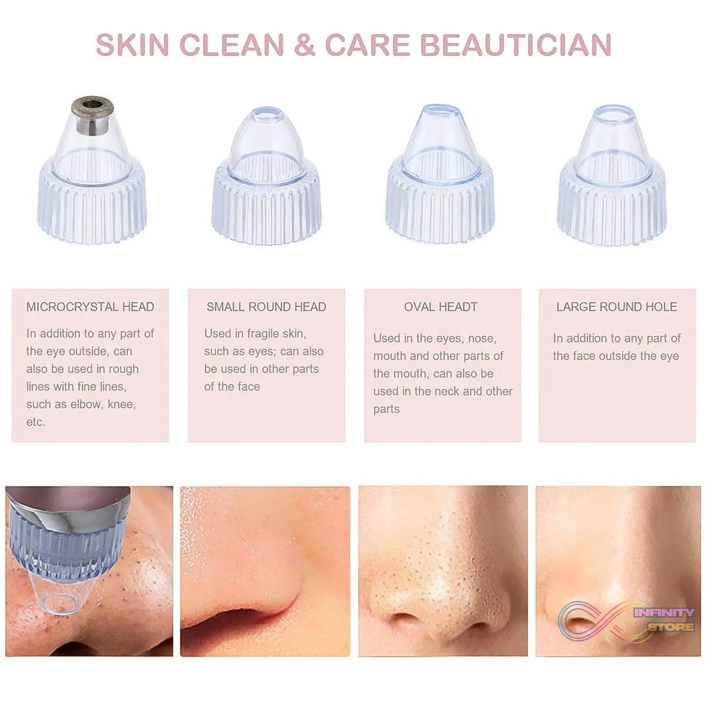 Vacuum Suction Tool with 4 Suction Head for Men and Women (Multi - Color / 1 Set) (batteries not included) - infinityexculsivestore.com