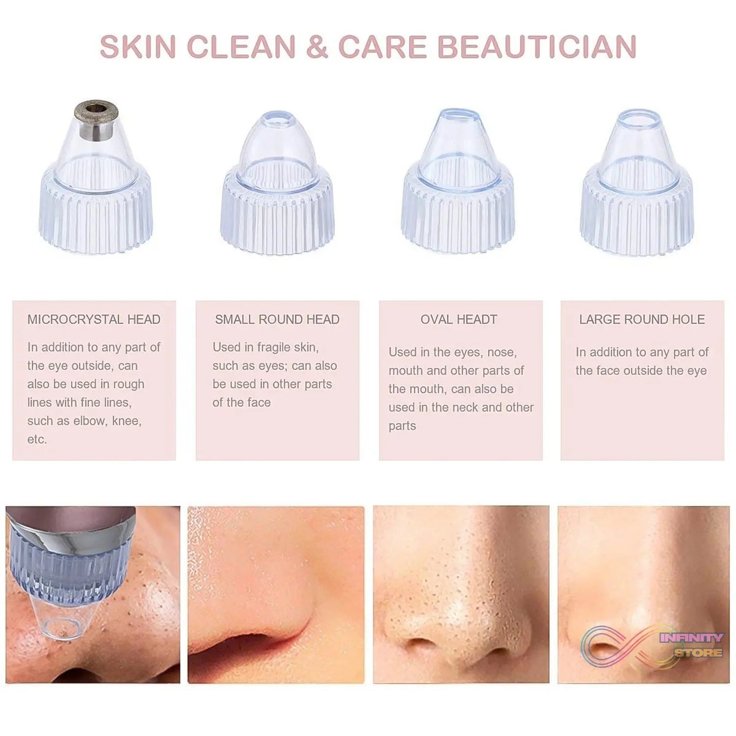 Vacuum Suction Tool with 4 Suction Head for Men and Women (Multi - Color / 1 Set) (batteries not included) - infinityexculsivestore.com