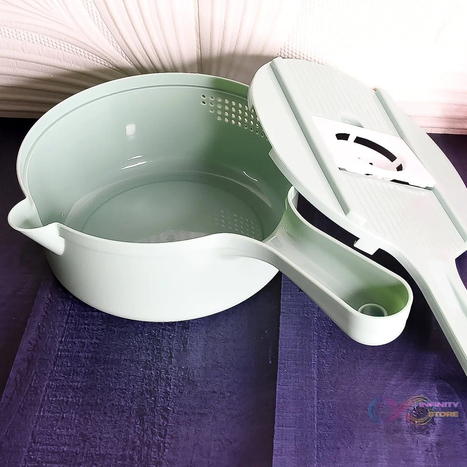 Vegetable Choppers with Drain Basket | 6 in 1 Vegetable Slicer Blades (1 Set) - infinityexculsivestore.com