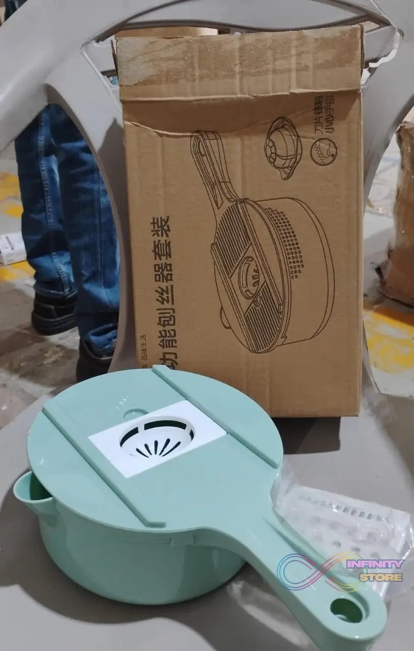 Vegetable Choppers with Drain Basket | 6 in 1 Vegetable Slicer Blades (1 Set) - infinityexculsivestore.com
