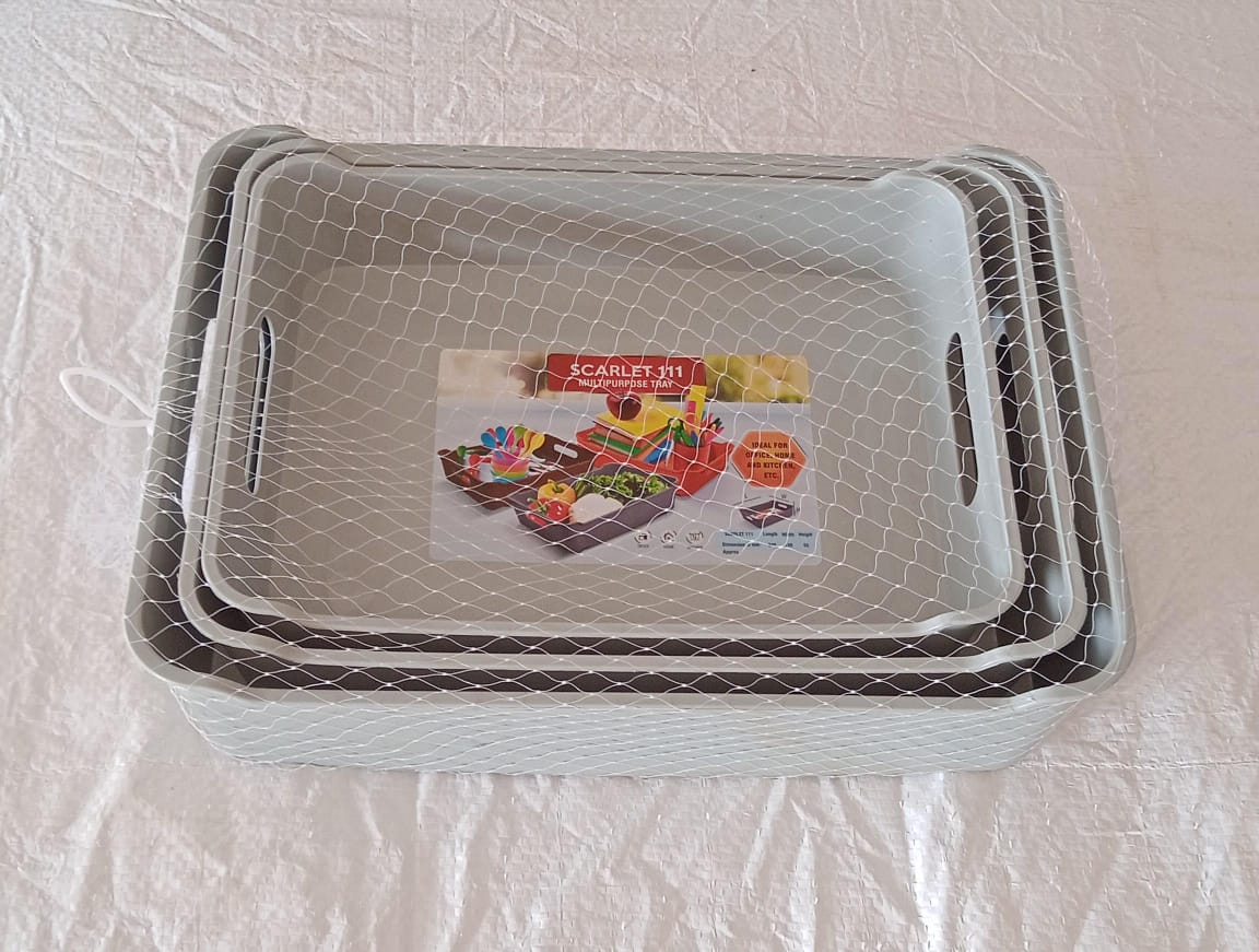 Multipurpose Organising & Storage Plastic Tray, Fruit & Vegetable/ Multi Purpose Tray, Organizer for Kitchen, Countertop, Cabinet, Bathroom Plastic Storage Basket For Store Fruits, Vegetables, Magazines, Cosmetics, Stationary Set of 3 - infinityexculsivestore.com