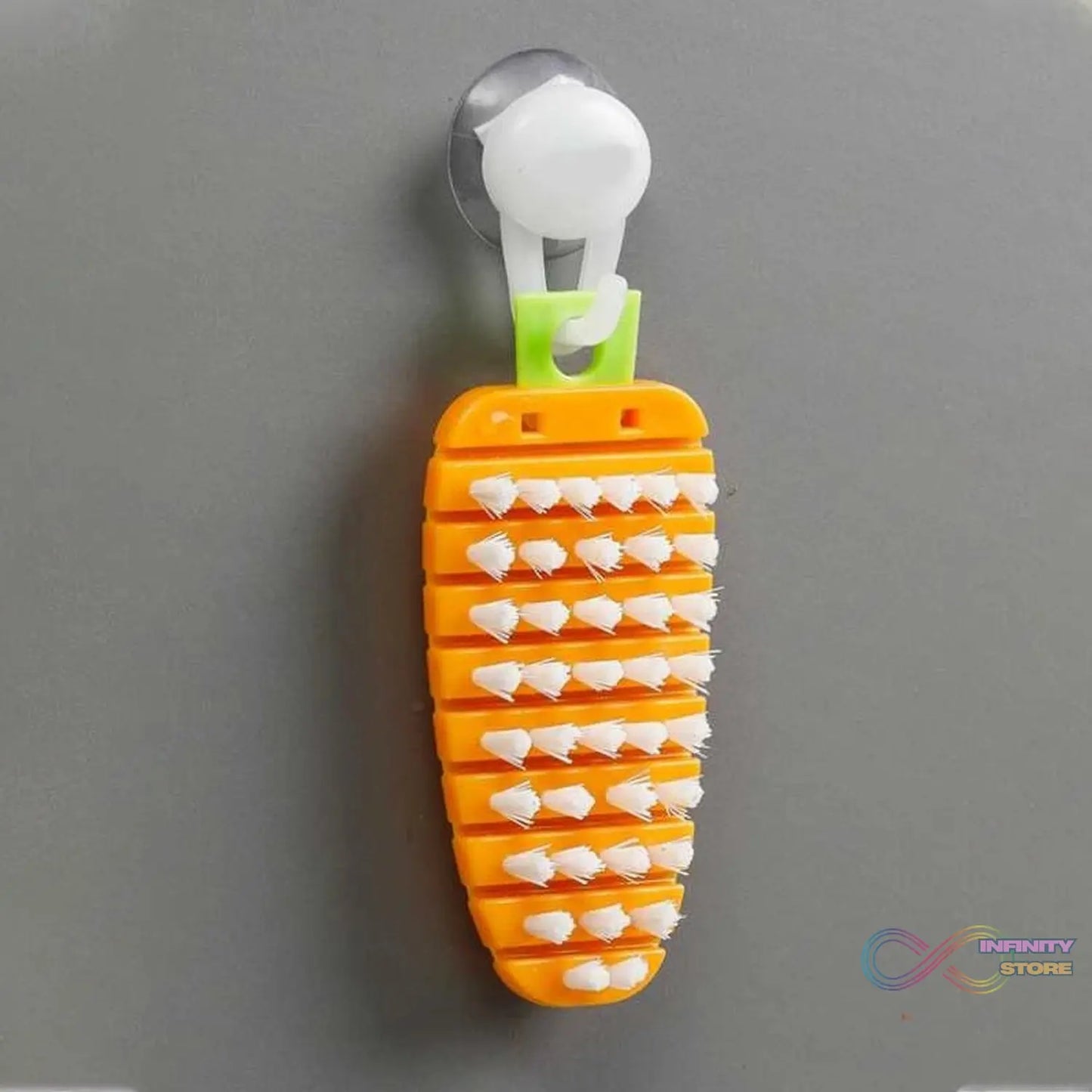 Vegetable scrubbing brush, non-toxic, carrot shape for cleaning