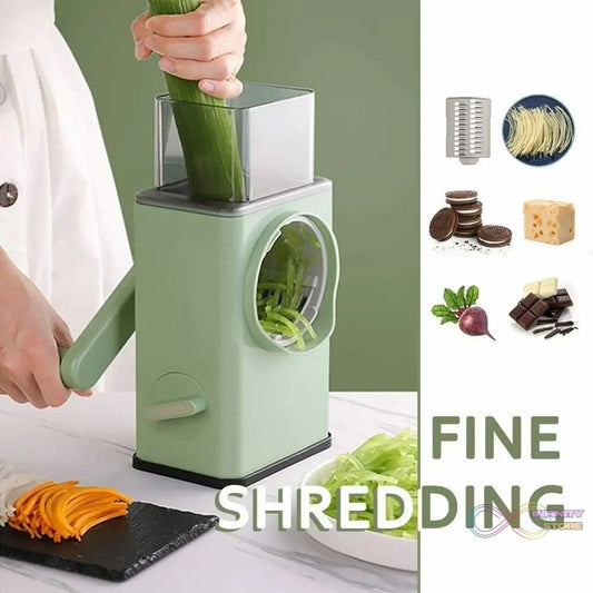 Vegetable Shredder Round Mandolin Slicer, Grater, Shredder Salad Maker - Large Feed Port - Suction Base - Cutter for Vegetable, Fruit, Cookie. - infinityexculsivestore.com