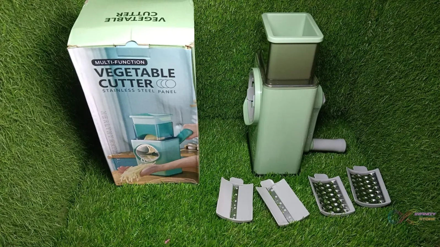 Vegetable Shredder Round Mandolin Slicer, Grater, Shredder Salad Maker - Large Feed Port - Suction Base - Cutter for Vegetable, Fruit, Cookie. - infinityexculsivestore.com