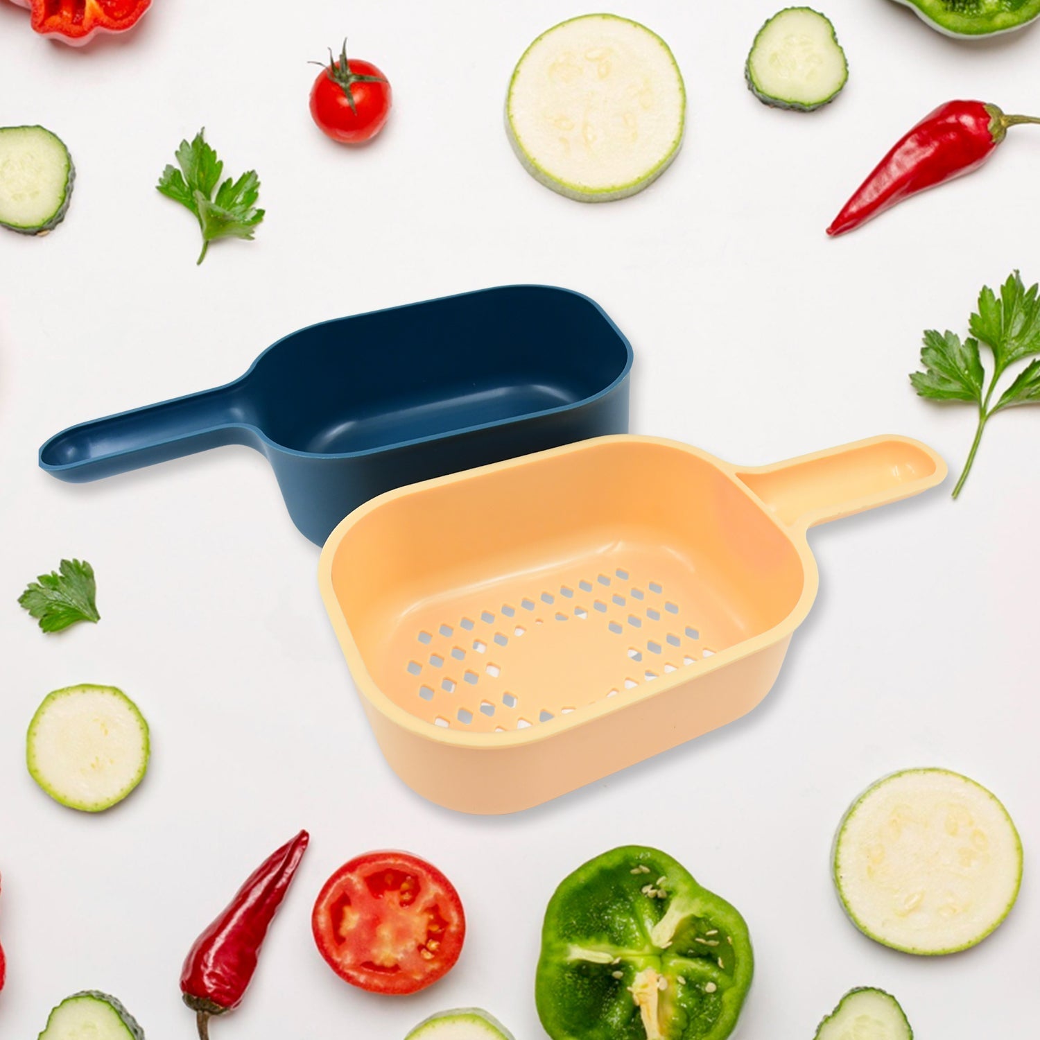 Vegetable Slicer Cutter - 6 Blades Kitchen Accessories, Tools & Appliances with Container & Handle (1 Set) - infinityexculsivestore.com