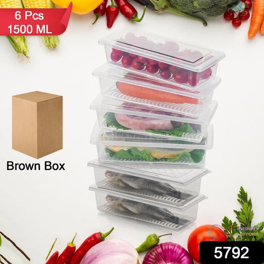 Vegetables & Fruits Freezer Storage Container (PACK OF 6PC 1500ML) - infinityexculsivestore.com