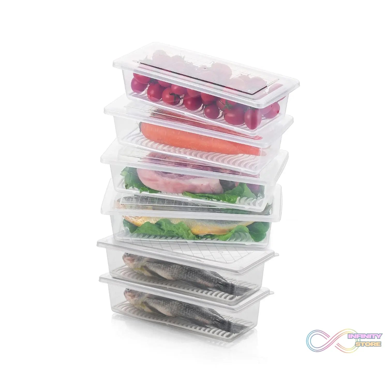Vegetables & Fruits Freezer Storage Container (PACK OF 6PC 1500ML) - infinityexculsivestore.com