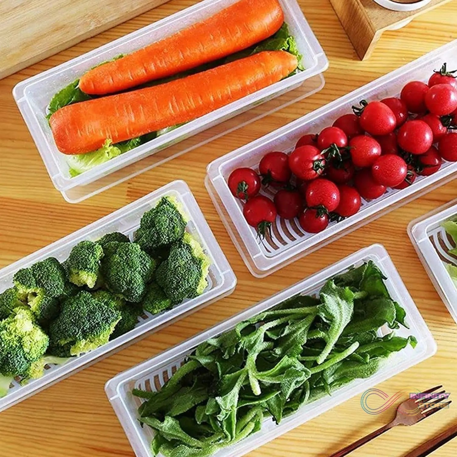 Vegetables & Fruits Freezer Storage Container (PACK OF 6PC 1500ML) - infinityexculsivestore.com