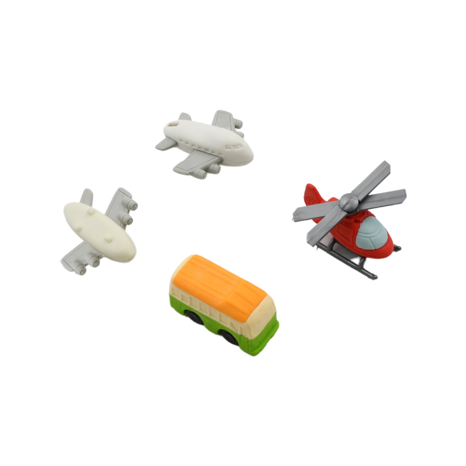 Vehicle Pattern Eraser School Stationery Use Eraser (4 Pc Set) - infinityexculsivestore.com