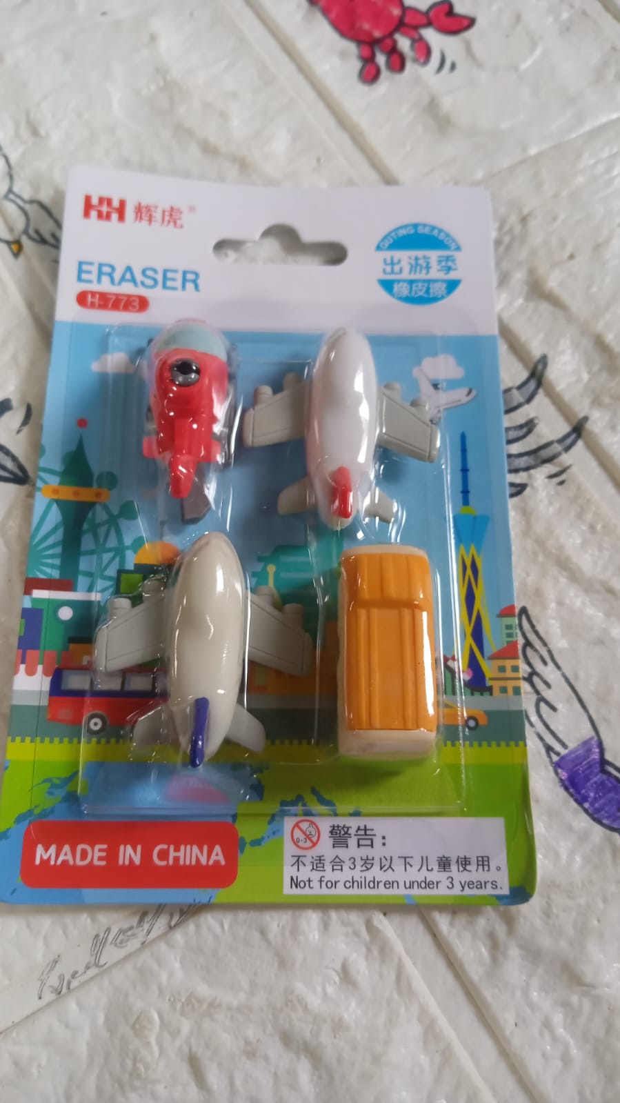 Vehicle Pattern Eraser School Stationery Use Eraser (4 Pc Set) - infinityexculsivestore.com