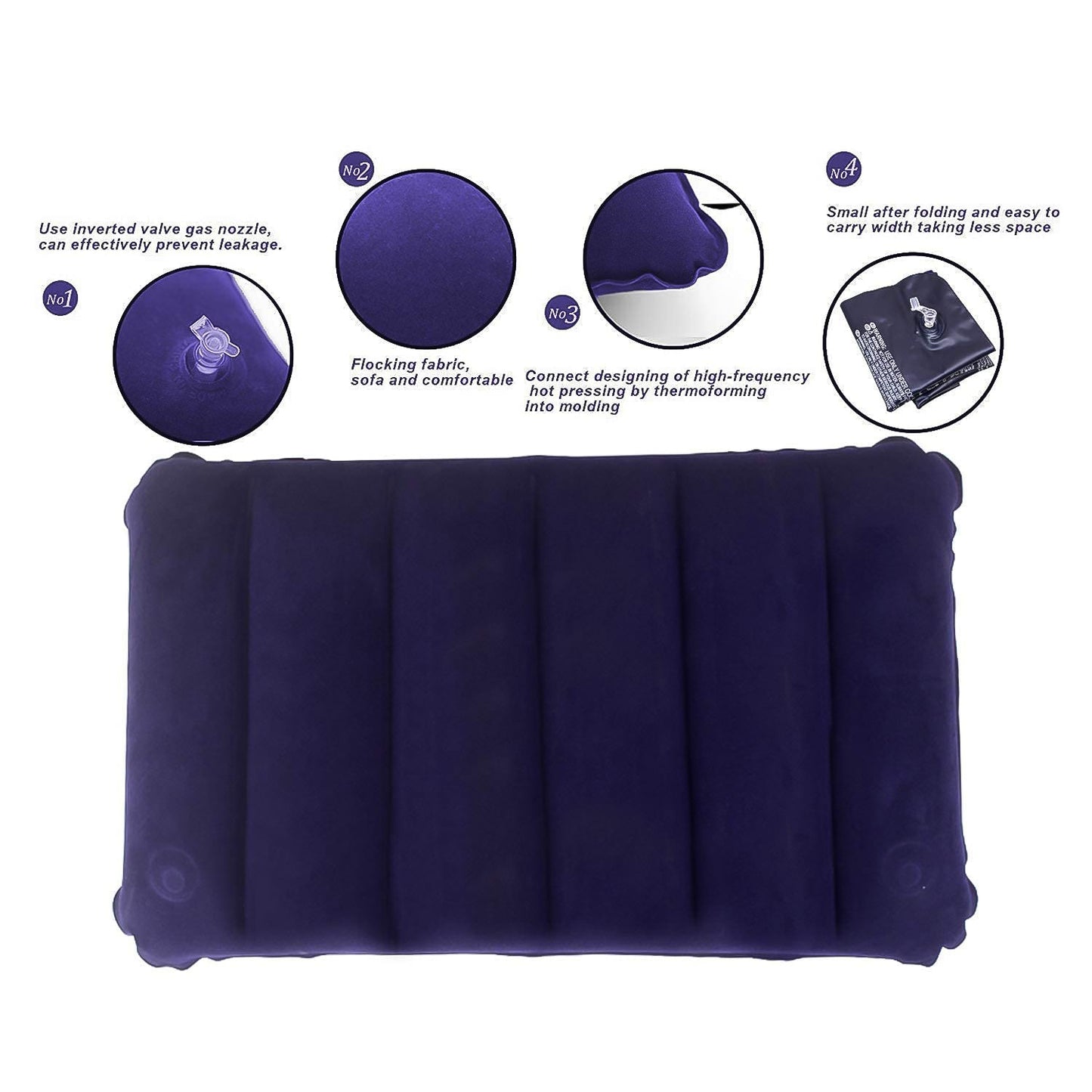 Velvet Air Inflatable Travel Pillow (Blue) - infinityexculsivestore.com
