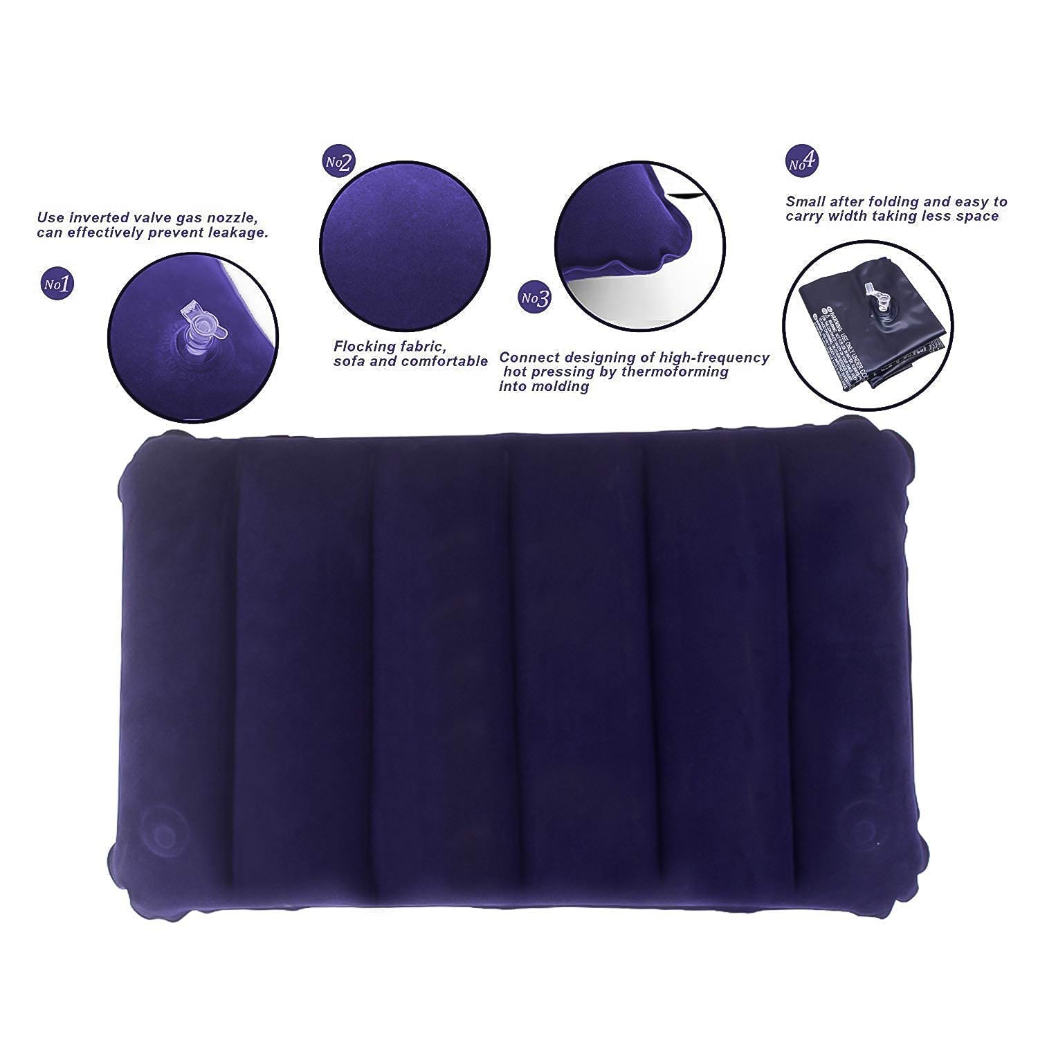 Velvet Air Inflatable Travel Pillow (Blue) - infinityexculsivestore.com