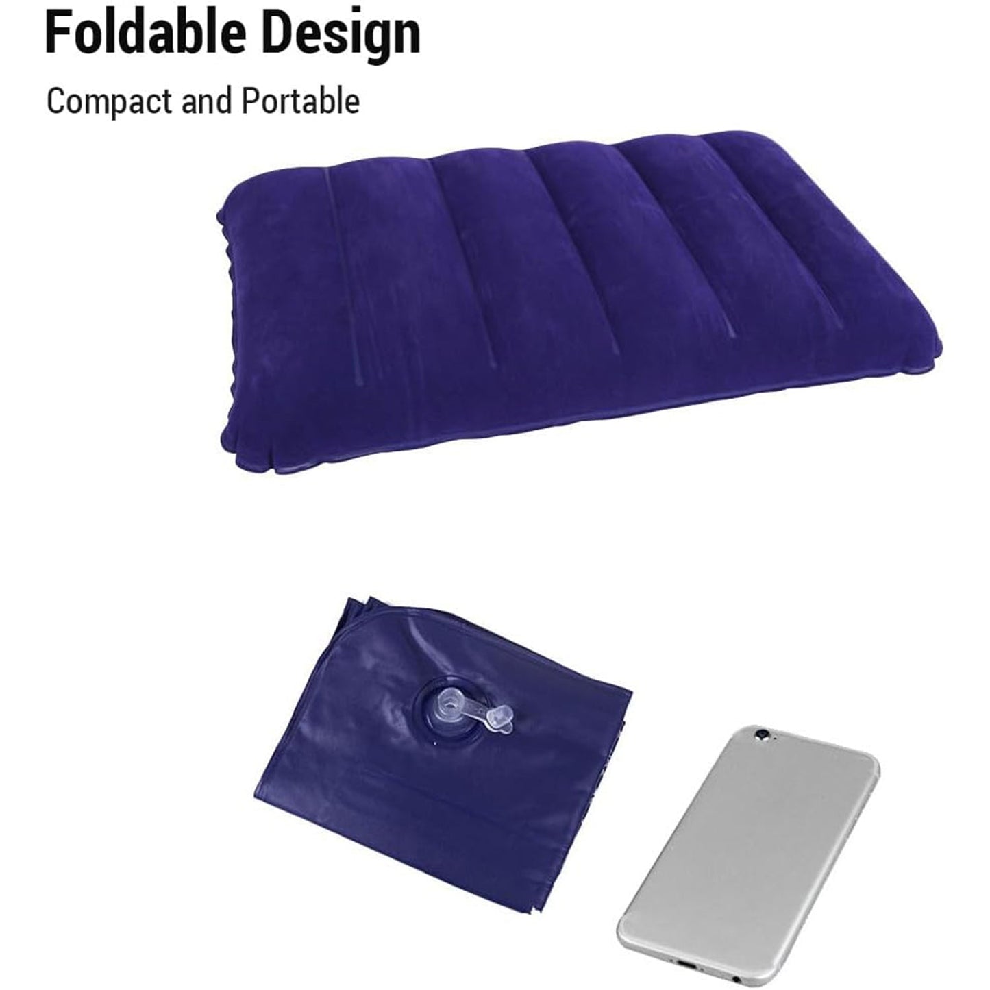 Velvet Air Inflatable Travel Pillow (Blue) - infinityexculsivestore.com