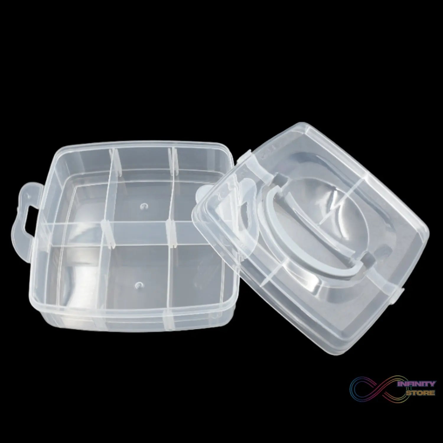 Versatile 18 - Grid 3 - Layer Transparent Plastic Organizer Box with Adjustable Dividers for Jewelry & Fishing Hooks - infinityexculsivestore.com