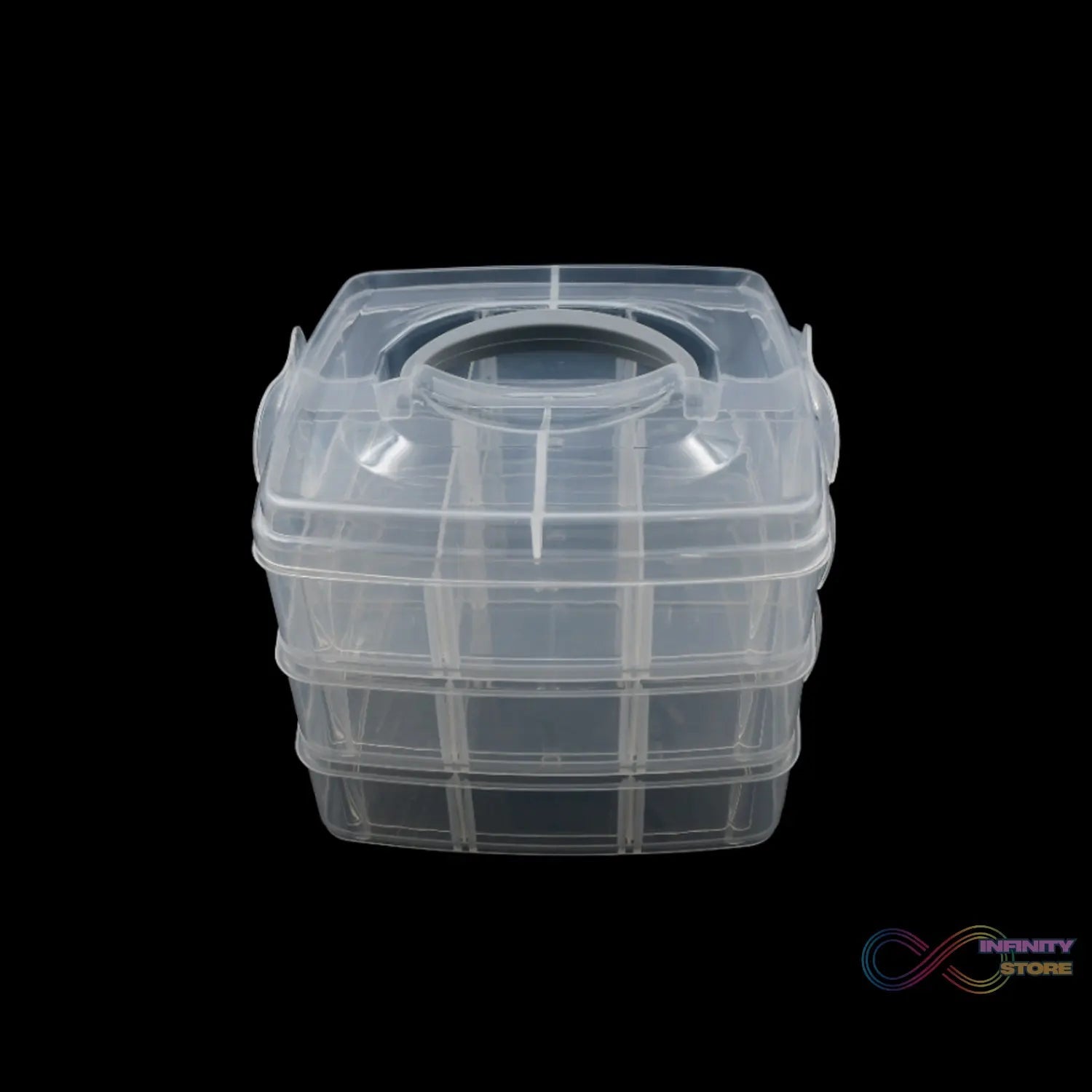 Versatile 18 - Grid 3 - Layer Transparent Plastic Organizer Box with Adjustable Dividers for Jewelry & Fishing Hooks - infinityexculsivestore.com