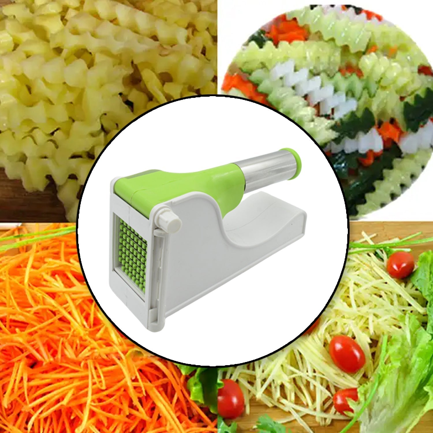 Virgin Plastic French Fry Chipser, Potato Chipser / Potato Slicer with Container - infinityexculsivestore.com