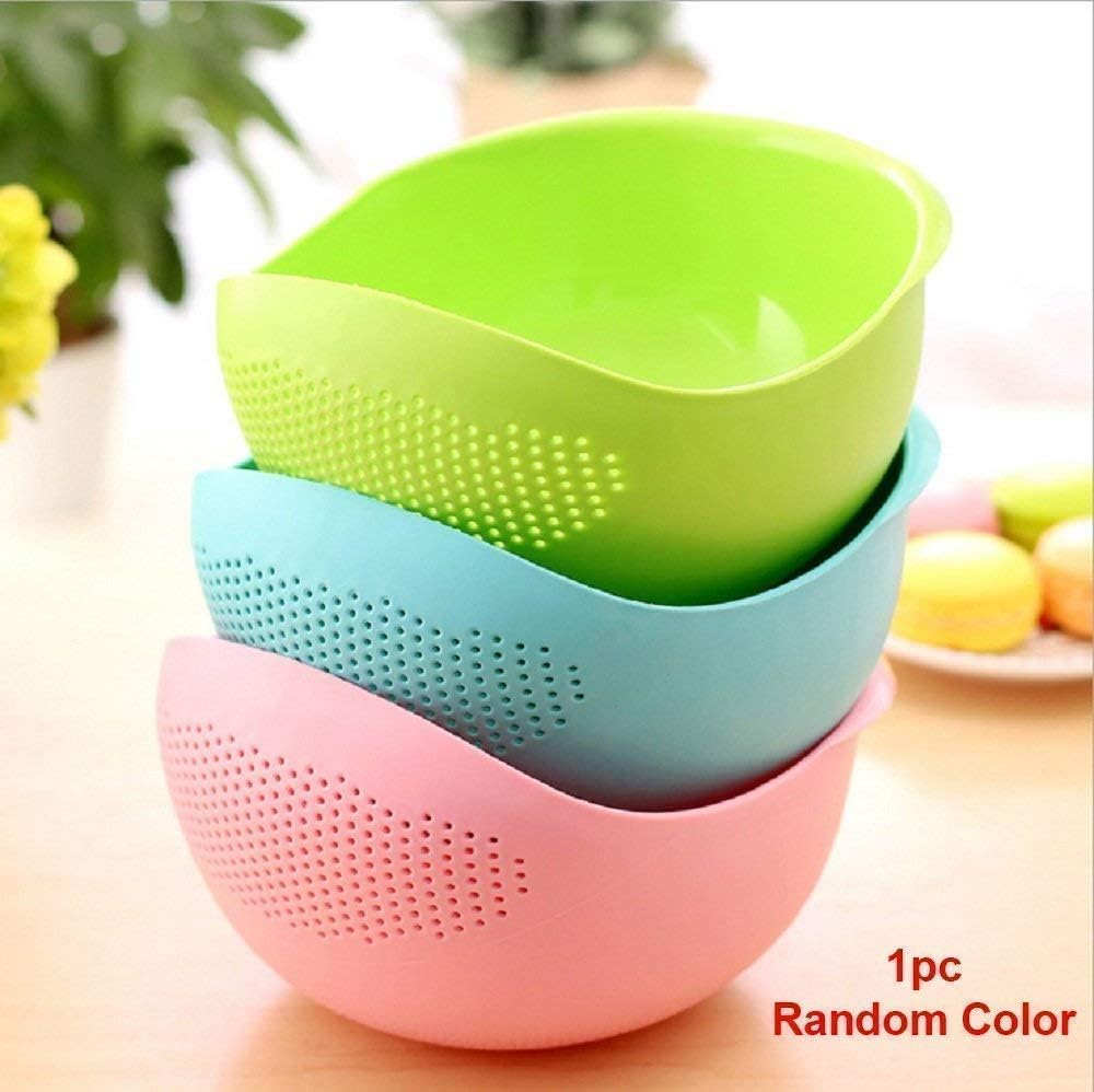 Virgin Rice Bowl Durable Plastic Strainer, Water Strainer | Vegetable & Fruits Washing Bowl - infinityexculsivestore.com