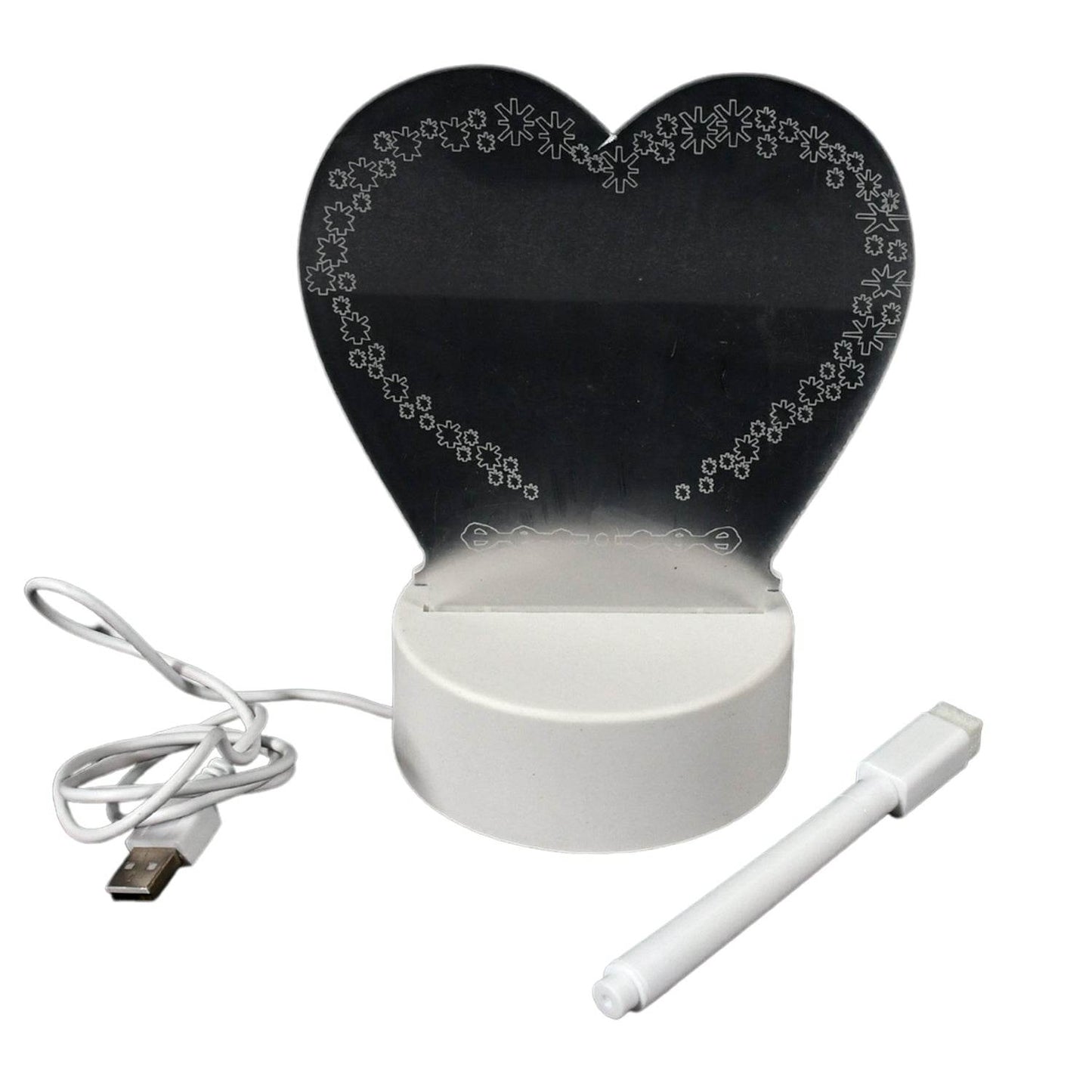 Creative Visualization Lamp 3 D Acrylic Decorative Lamp for Creative Keeps Notes Drawing Table Lamp for Home Decor / Bedroom / Gift / Office Decoration / Erasable Board (Heart-Shape / 1 pc) - infinityexculsivestore.com