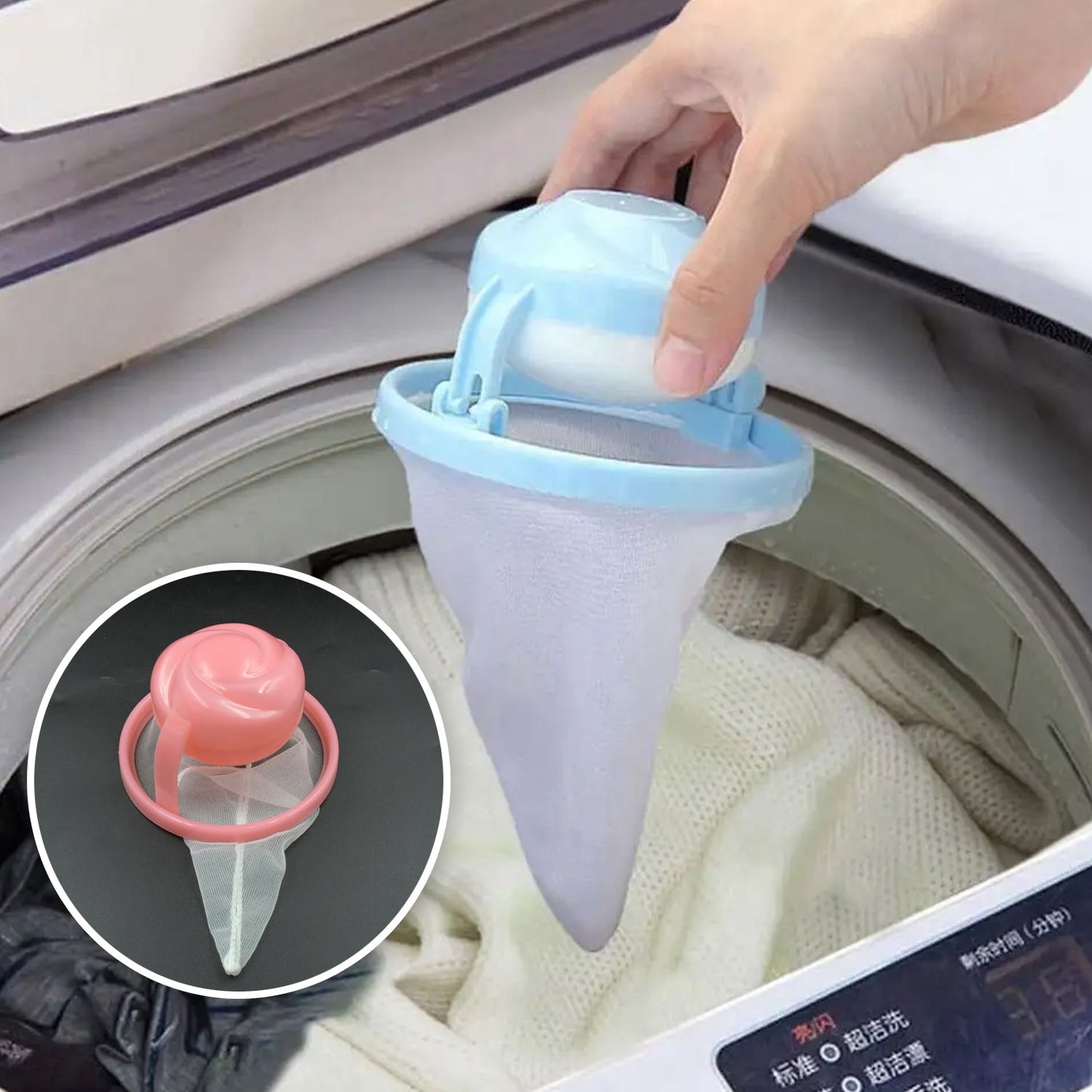 WASHING MACHINE FLOATING FILTER LINT MESH BAG NET POUCH HAIR / LINT CATCHER HOUSEHOLD TOOL - infinityexculsivestore.com
