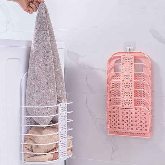 Wall Hanging Laundry Basket Clothes Hanger Dirty Hamper Clothes Storage Hook Clothes Rails for Laundry Washing Machine Bathroom Kids Dirty Clothes Storage Hanger (1 Pc) - infinityexculsivestore.com