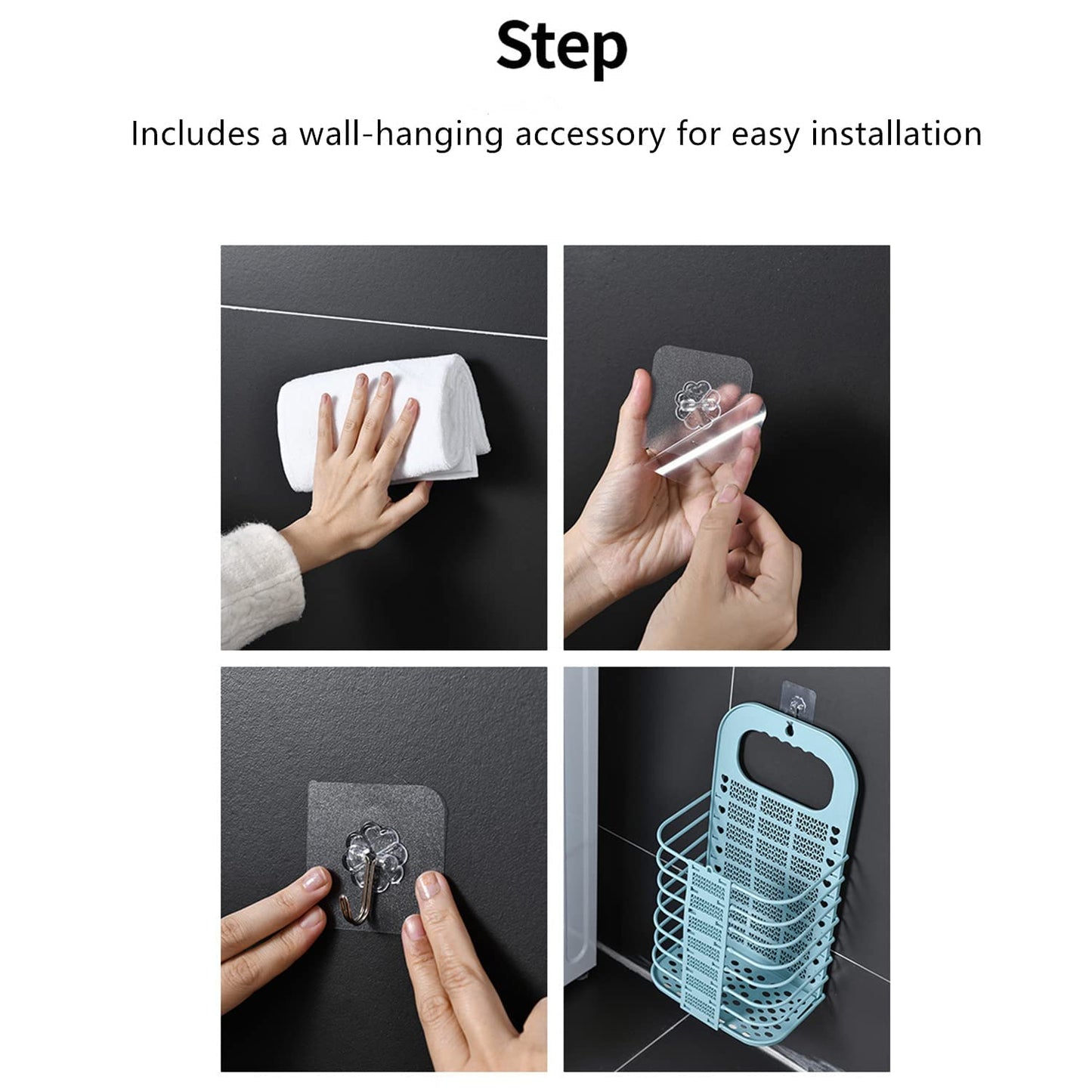 Wall Hanging Laundry Basket Clothes Hanger Dirty Hamper Clothes Storage Hook Clothes Rails for Laundry Washing Machine Bathroom Kids Dirty Clothes Storage Hanger (1 Pc) - infinityexculsivestore.com