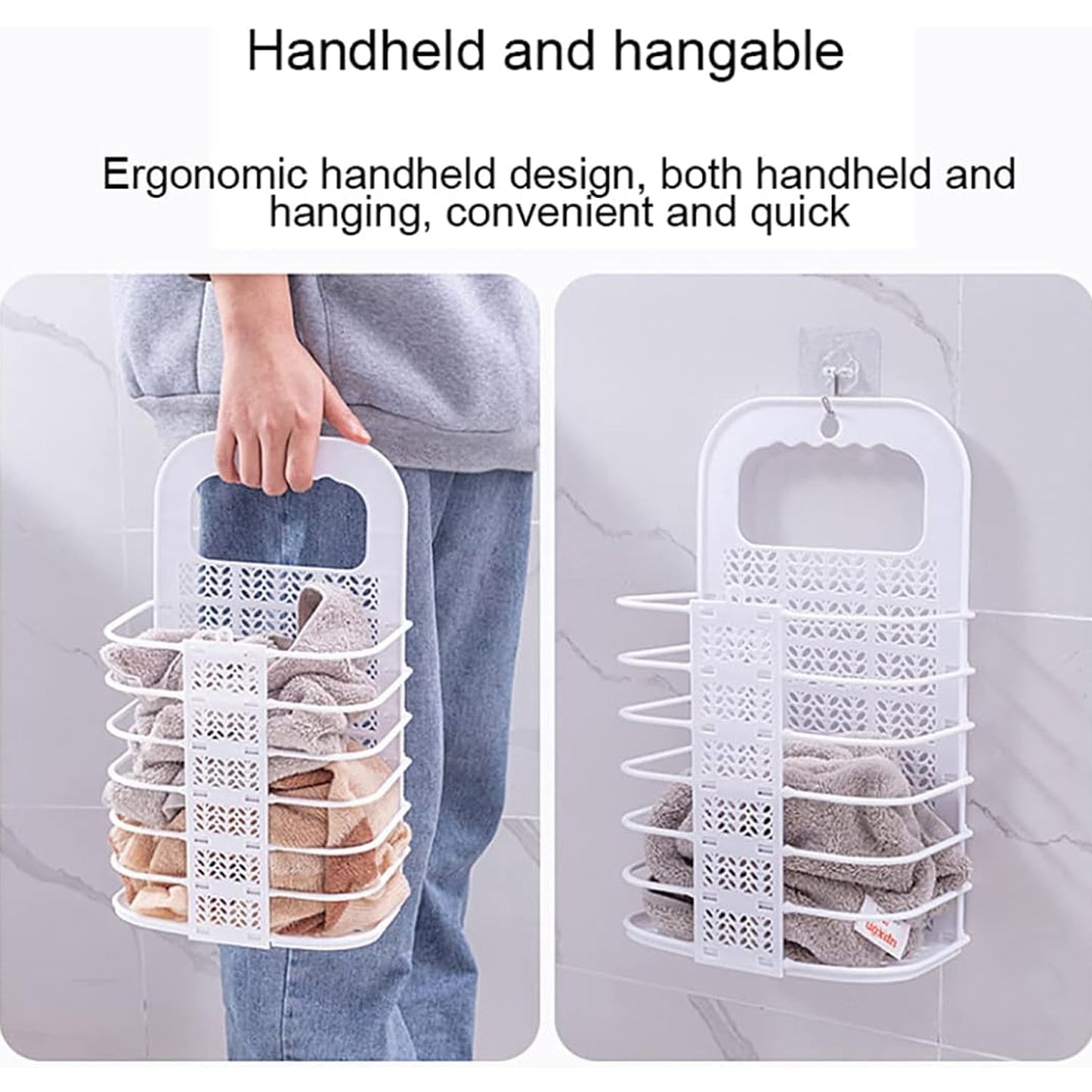 Wall Hanging Laundry Basket Clothes Hanger Dirty Hamper Clothes Storage Hook Clothes Rails for Laundry Washing Machine Bathroom Kids Dirty Clothes Storage Hanger (1 Pc) - infinityexculsivestore.com