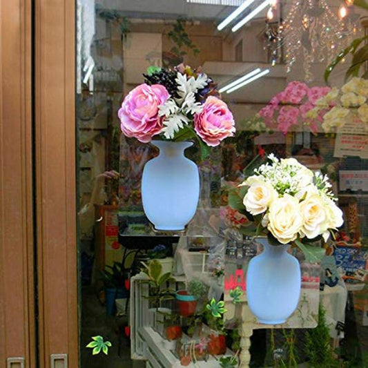 Wall Hanging Silicone Flower Pot Sticker Plant Rack for Decoration (MultiColour) - infinityexculsivestore.com