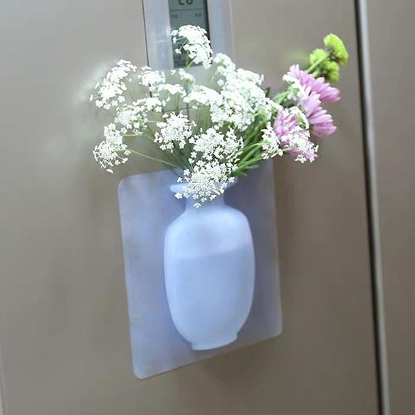 Wall Hanging Silicone Flower Pot Sticker Plant Rack for Decoration (MultiColour) - infinityexculsivestore.com