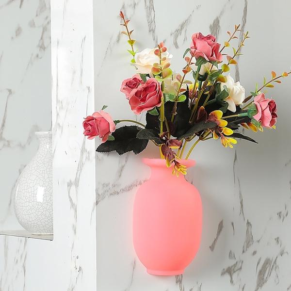 Wall Hanging Silicone Flower Pot Sticker Plant Rack for Decoration (MultiColour) - infinityexculsivestore.com