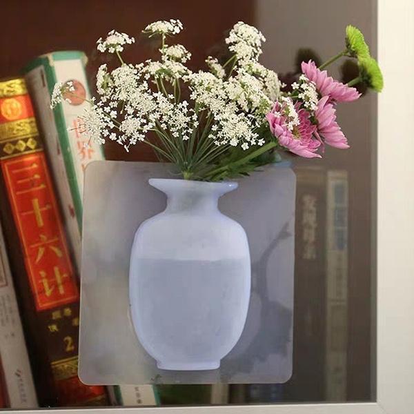 Wall Hanging Silicone Flower Pot Sticker Plant Rack for Decoration (MultiColour) - infinityexculsivestore.com