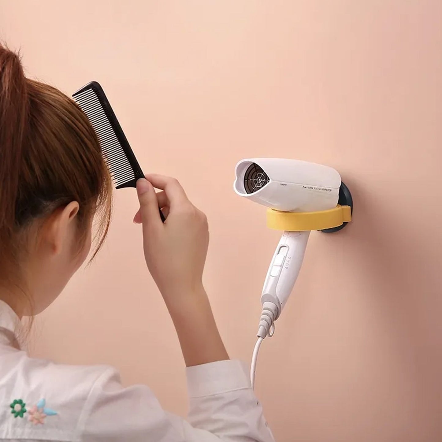 Wall Mount Hair Dryer Holder with Suction Cup, Plastic Wall Bracket for Bathroom, Beauty Salon / Home Use Self Adhesive Hair Dryer Stand Rack (1 Pc) - infinityexculsivestore.com