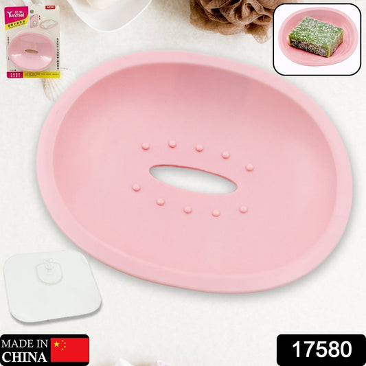 Wall Mounted 1 Layer Soap Holder with Hook Self Adhesive Plastic Soap Holder with Hook for Bathroom Kitchen Sink and Wash Basin (1 Pc) - infinityexculsivestore.com