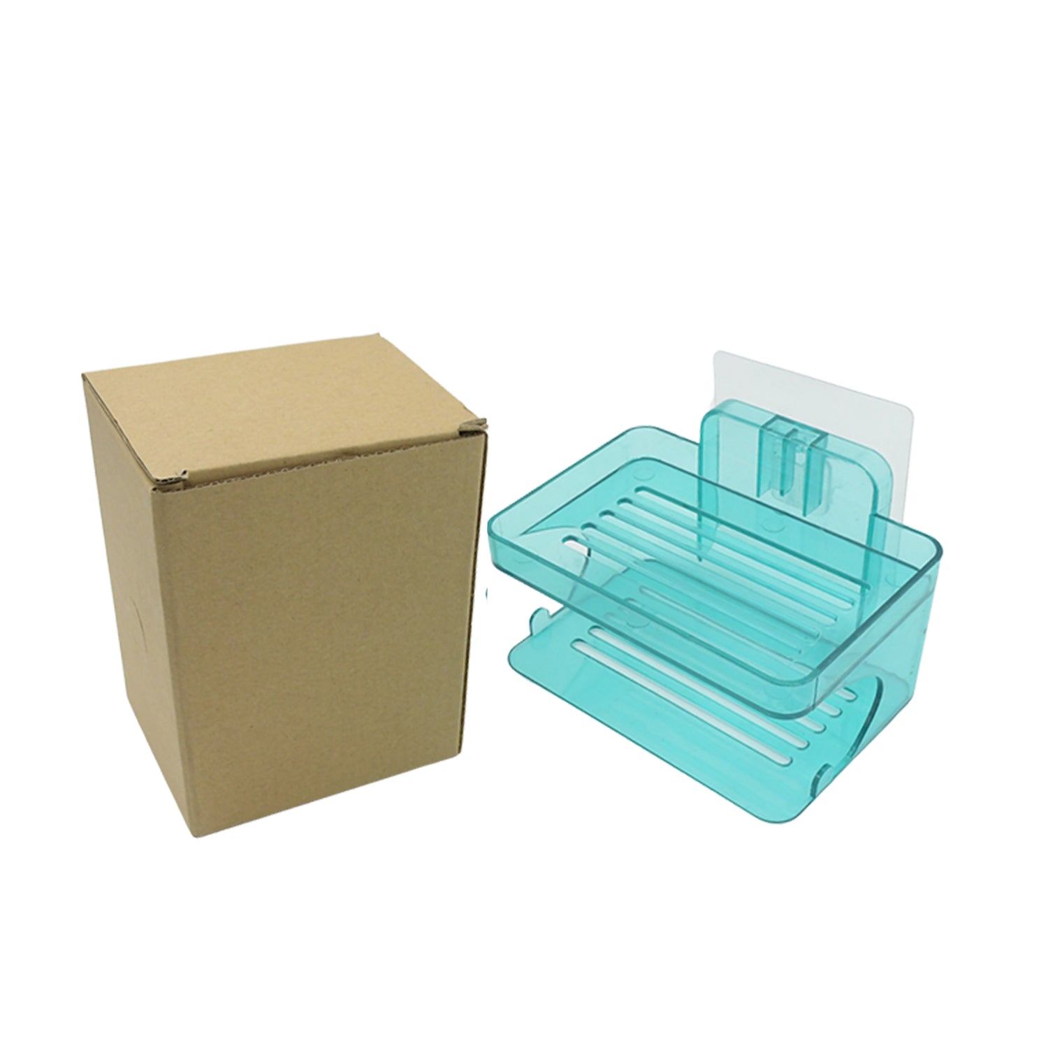 Wall Mounted 2 Layer Soap Holder with Hook Self Adhesive Double Layer Plastic Soap Dish with Hook for Bathroom Kitchen Sink and Wash Basin (2 Layer 1 Pc) - infinityexculsivestore.com