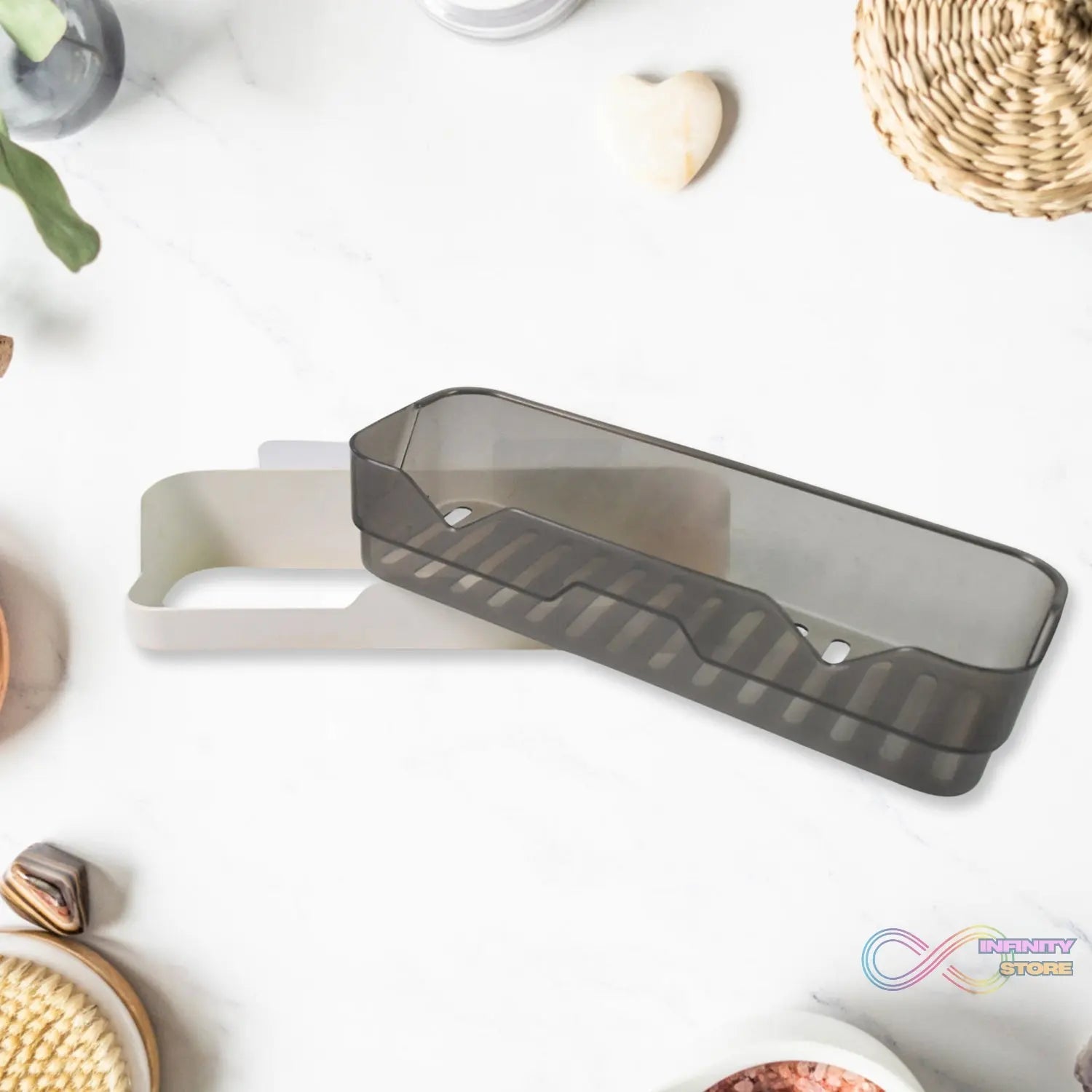 Wall Mounted Adhesive Bathroom Shower Caddy / Shelf / Plastic (1 Pc) - infinityexculsivestore.com