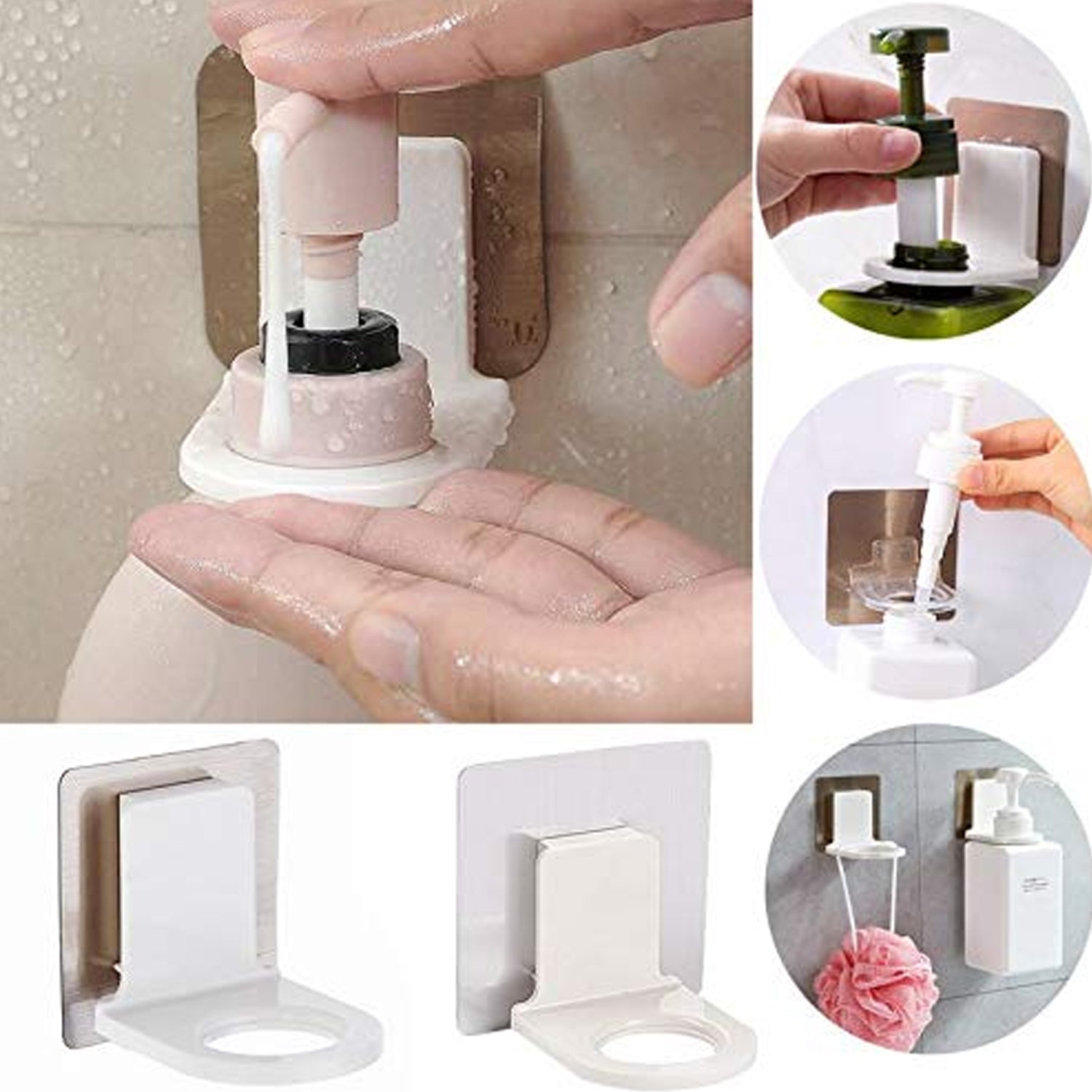 Wall - Mounted Adhesive Hook for Shampoo & Soap, Strong Hold (1pc) - infinityexculsivestore.com
