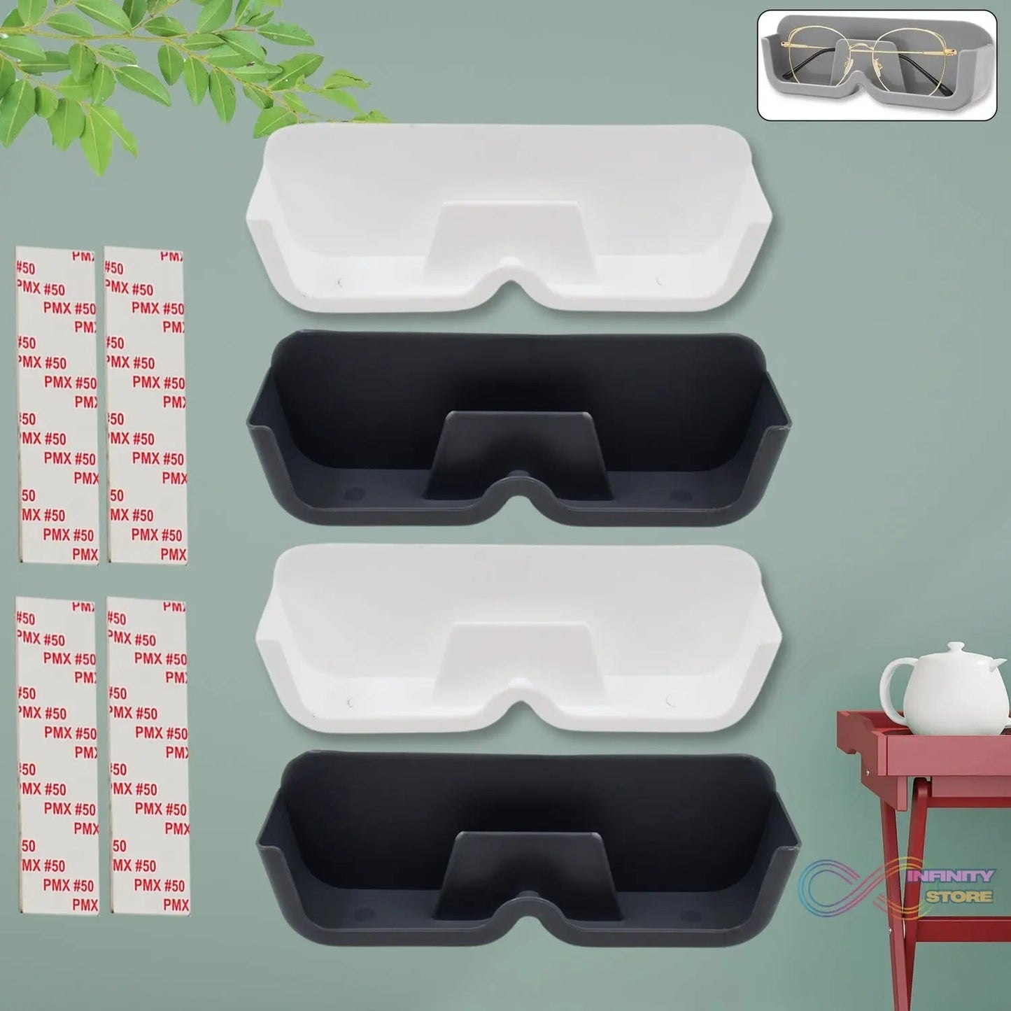 Wall Mounted Sunglasses Holder (4 Pcs Set) - infinityexculsivestore.com