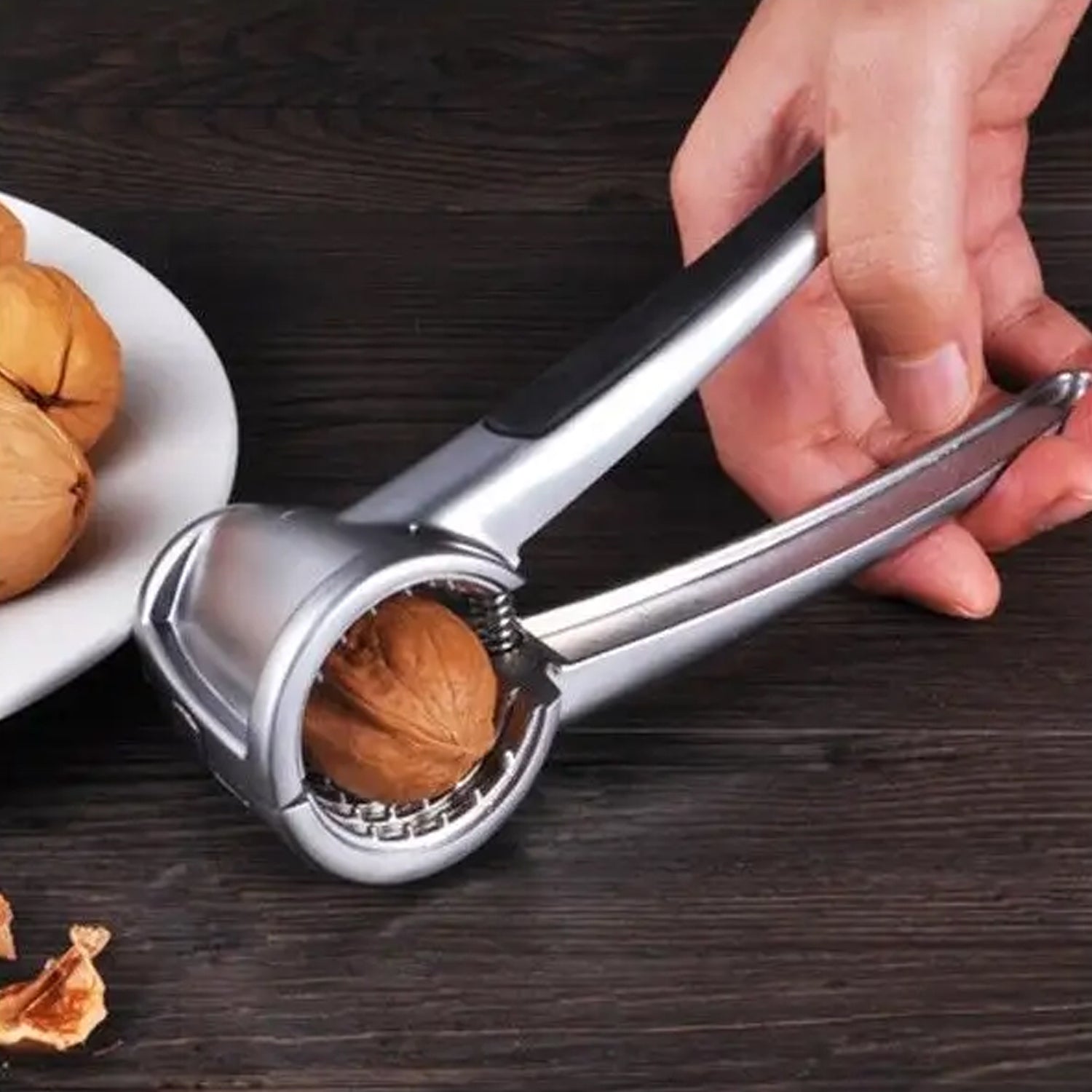 Walnut Cracker, Luxury Die Cast Stainless Alloy Nut Cutter Walnut Clamp Plier Portable Smart Walnut Akhrot Pincers Bottle Opener for Pecans, Almonds, Brazil Nuts - infinityexculsivestore.com