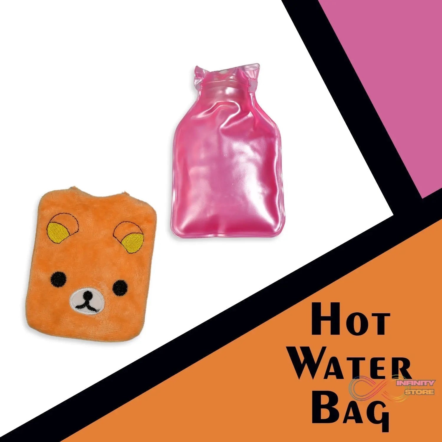 Warm Hug from a Panda: Orange Panda Hot Water Bottle for Pain Relief - infinityexculsivestore.com