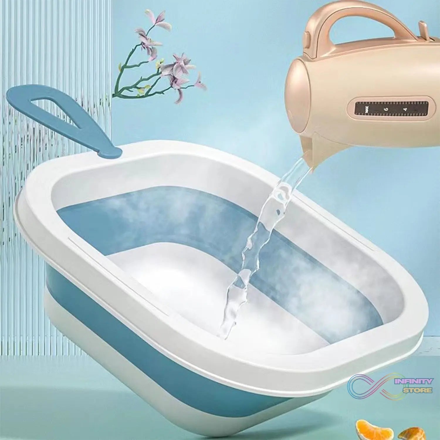 Wash Basin, Space Saving Multi Function Foldable Baby Wash basin Easy Clean Lightweight Thicken for Washing Face for Home (28×28 Cm / 1 pc) - infinityexculsivestore.com