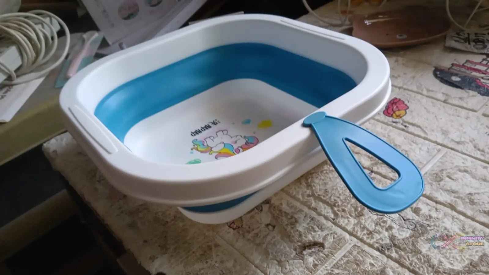 Wash Basin, Space Saving Multi Function Foldable Baby Wash basin Easy Clean Lightweight Thicken for Washing Face for Home (28×28 Cm / 1 pc) - infinityexculsivestore.com
