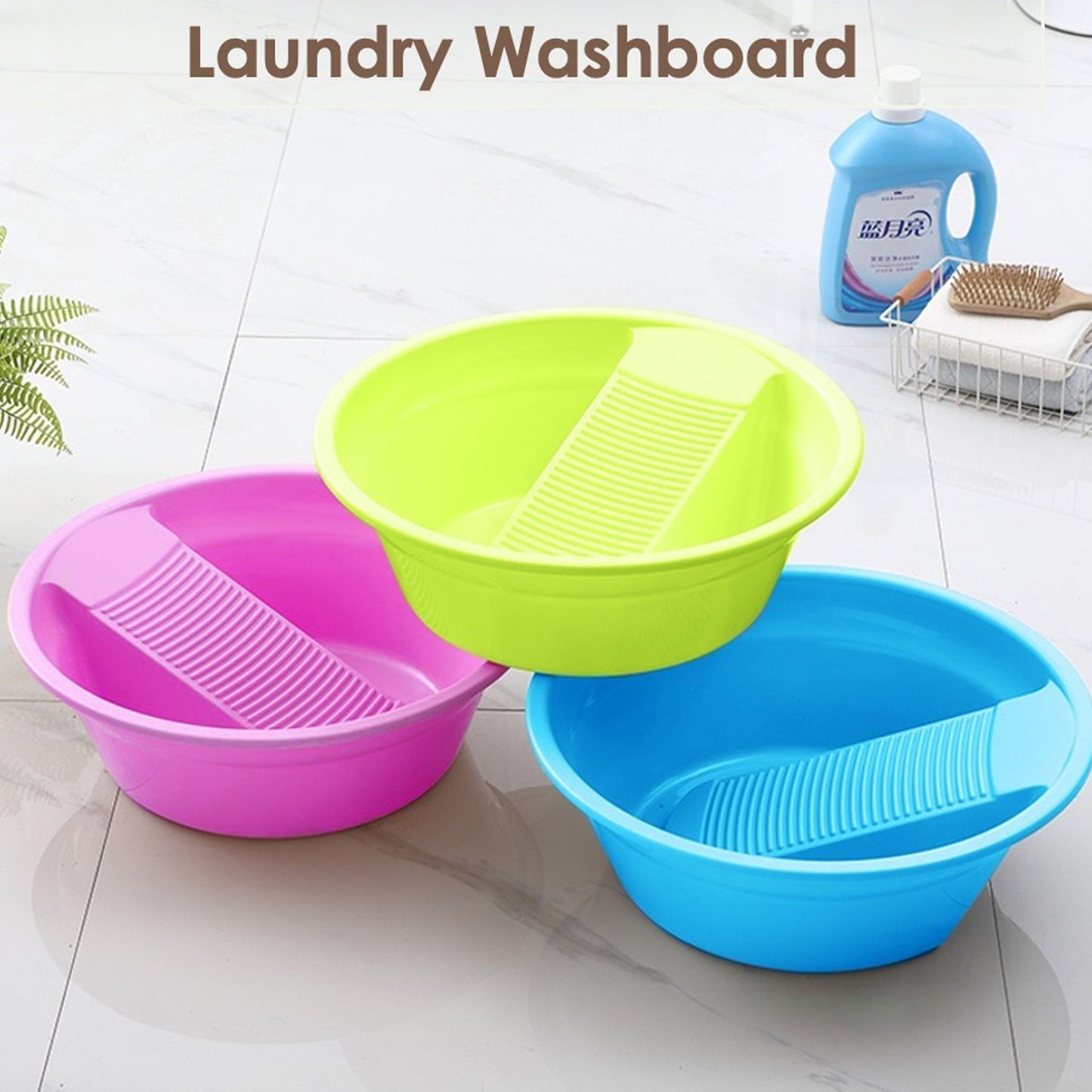 Washing Basket,Washing Tub, Laundry Board with Container, Plastic Product, Bucket, Multi - functional, Easy to Carry, - infinityexculsivestore.com