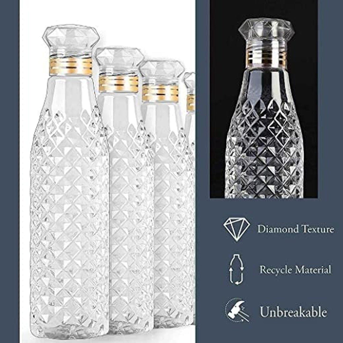 Water Bottle With Diamond Cut Used By Kids, Children's ( 3 pcs ) - infinityexculsivestore.com