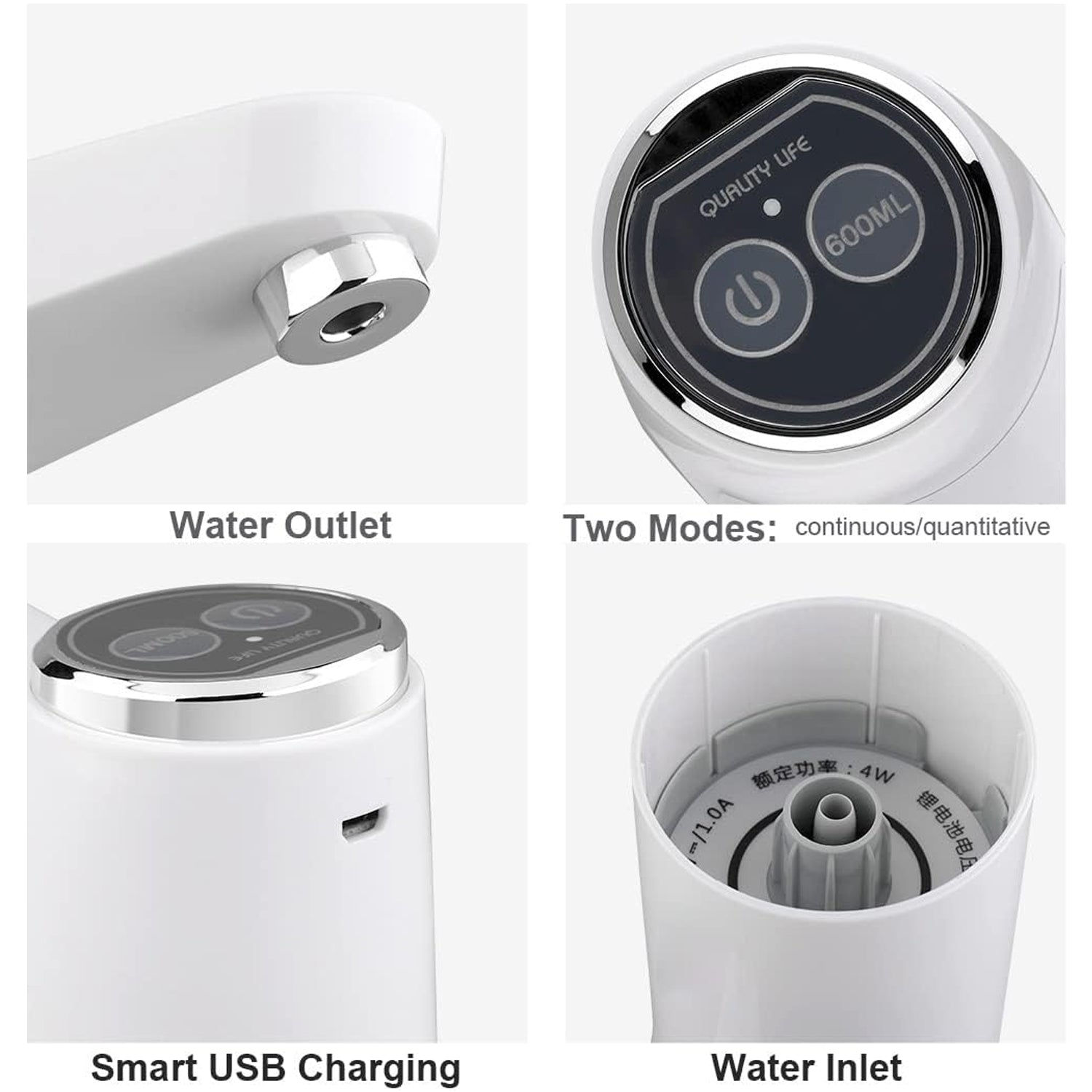 Water Dispenser, Portable Water Bottle Pump USB Charging Electric Automatic Drinking Pump, Portable Drinking Dispenser Pump for Home Kitchen Living Room Office Camping - infinityexculsivestore.com