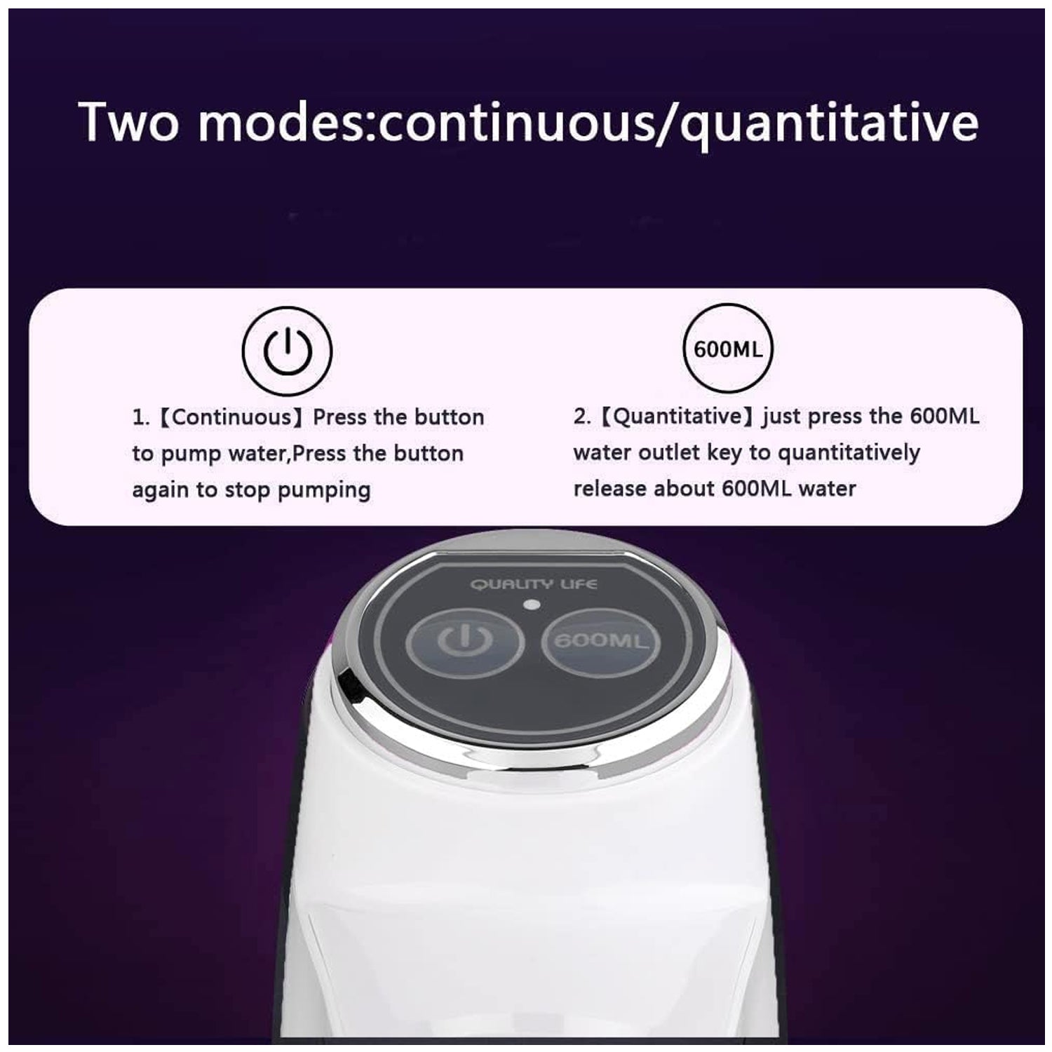Water Dispenser, Portable Water Bottle Pump USB Charging Electric Automatic Drinking Pump, Portable Drinking Dispenser Pump for Home Kitchen Living Room Office Camping - infinityexculsivestore.com