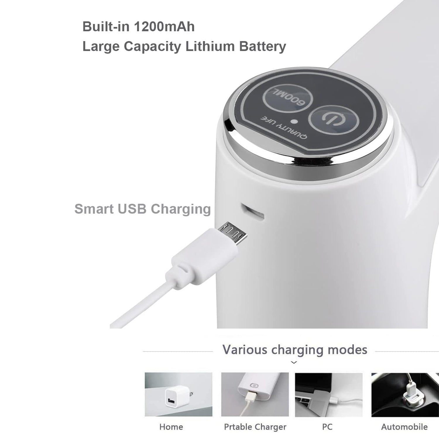 Water Dispenser, Portable Water Bottle Pump USB Charging Electric Automatic Drinking Pump, Portable Drinking Dispenser Pump for Home Kitchen Living Room Office Camping - infinityexculsivestore.com