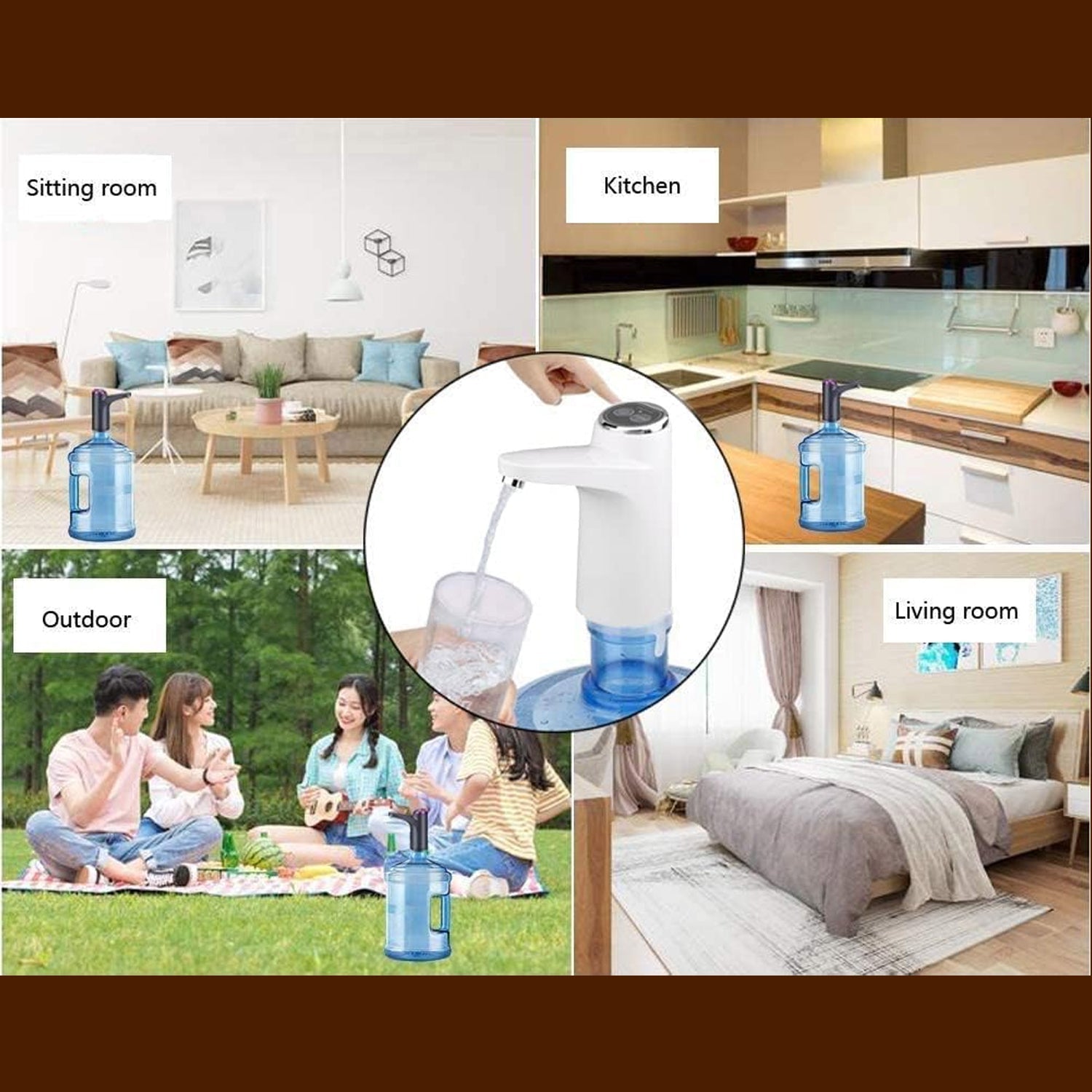 Water Dispenser, Portable Water Bottle Pump USB Charging Electric Automatic Drinking Pump, Portable Drinking Dispenser Pump for Home Kitchen Living Room Office Camping - infinityexculsivestore.com