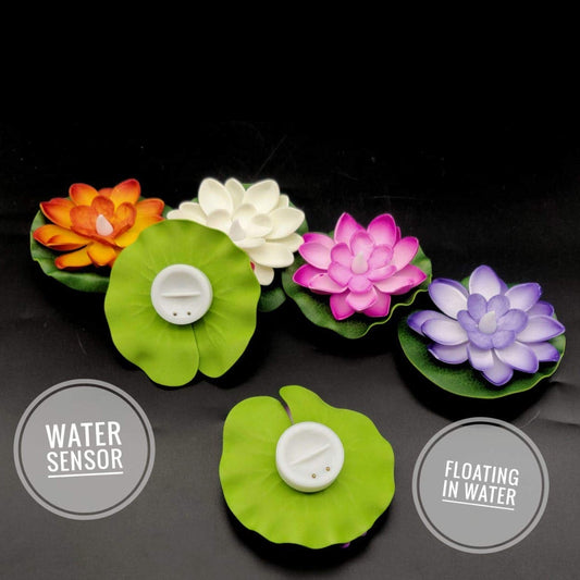 Water Floating Smokeless Candles & Lotus Flowers Sensor Led TeaLight for Outdoor and Indoor Decoration - Pack of 6 Candle (Pack of 6) - infinityexculsivestore.com